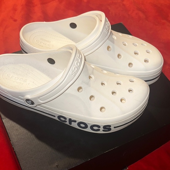 CROCS White Slip-On Clogs - Picture 1 of 5